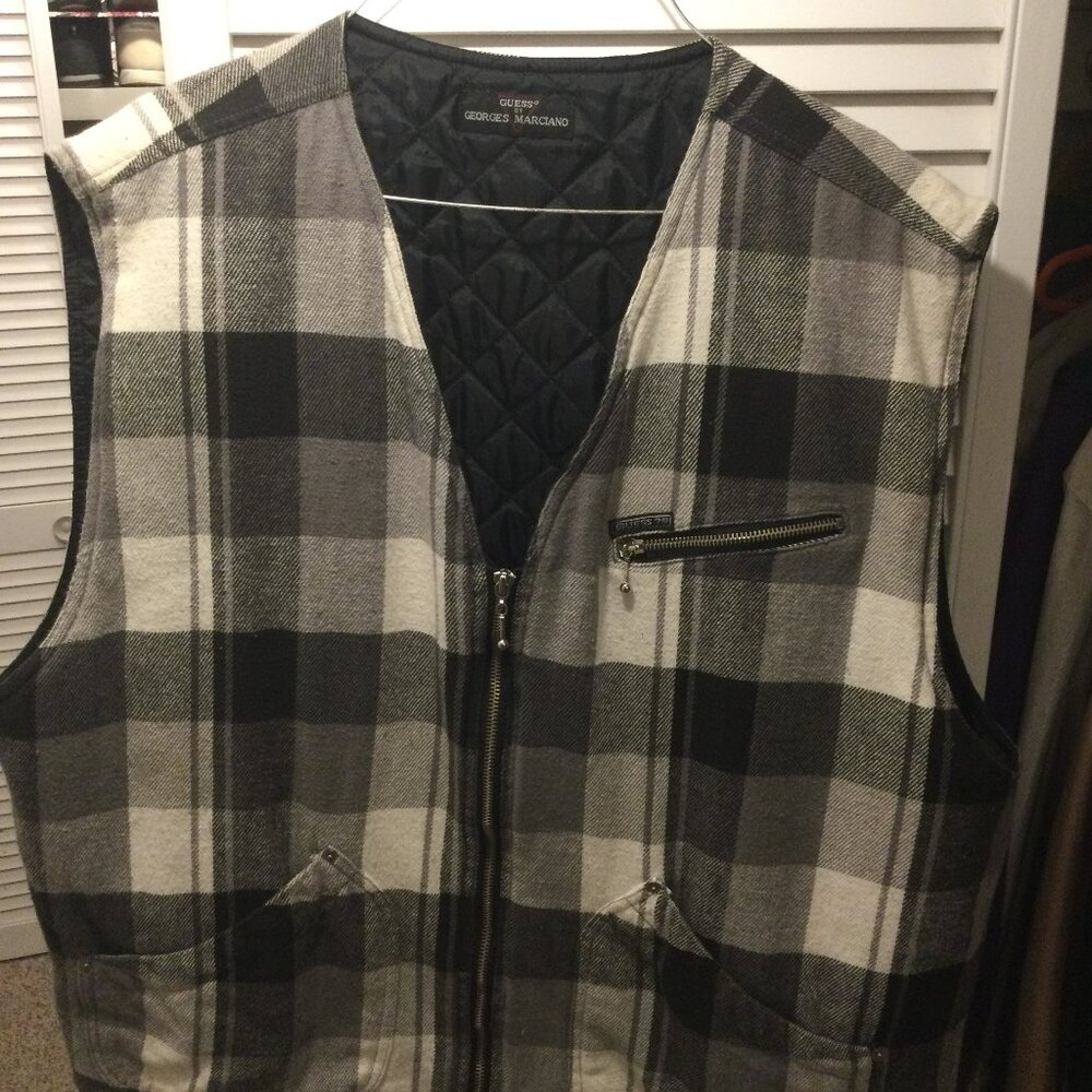 Guess By Georges Marciano Vest Mens XL 80s vintage used Great condition warm